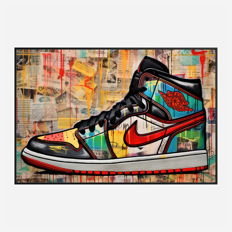 Air Jordon Sneakers Graffiti Style 10 Wall Art